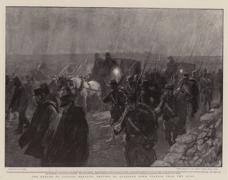Die Rückkehr von Hauptmann Dreyfus, Fahrt zum Bahnhof Quiberon vom Kai von Henry Marriott Paget