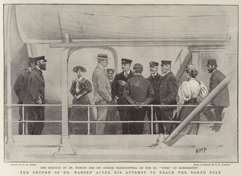 Die Rückkehr von Dr. Nansen nach seinem Versuch, den Nordpol zu erreichen von Henry Marriott Paget