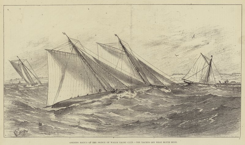 Eröffnungsspiel des Prince of Wales Yacht Club, die Yachten vor West Blyth Buoy von Henry Spernon Tozer