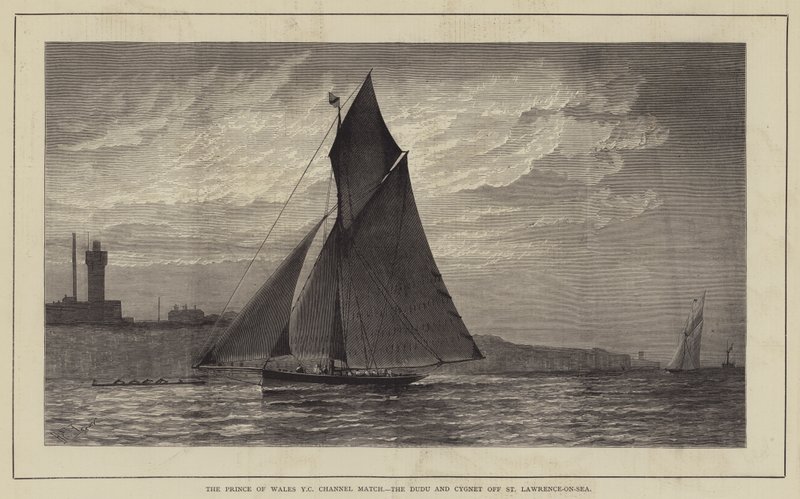 Das Kanalrennen des Prince of Wales Yacht Club, die Dudu und Cygnet vor St Lawrence-on-Sea von Henry Spernon Tozer