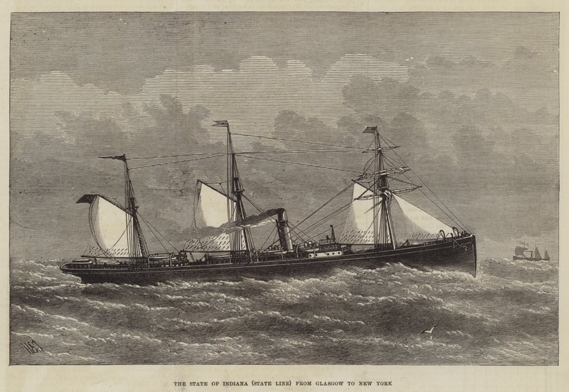 Der Staat Indiana (Staatsgrenze) von Glasgow nach New York von Henry Spernon Tozer