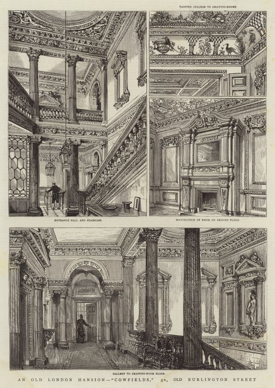 Ein altes Londoner Herrenhaus, Cowfields, 30, Old Burlington Street von Henry William Brewer