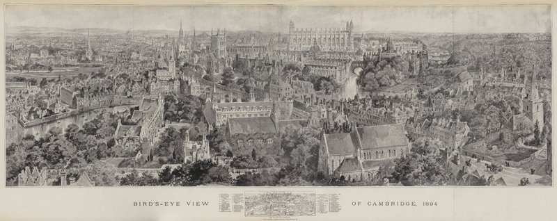Vogelperspektive von Cambridge, 1894 von Henry William Brewer