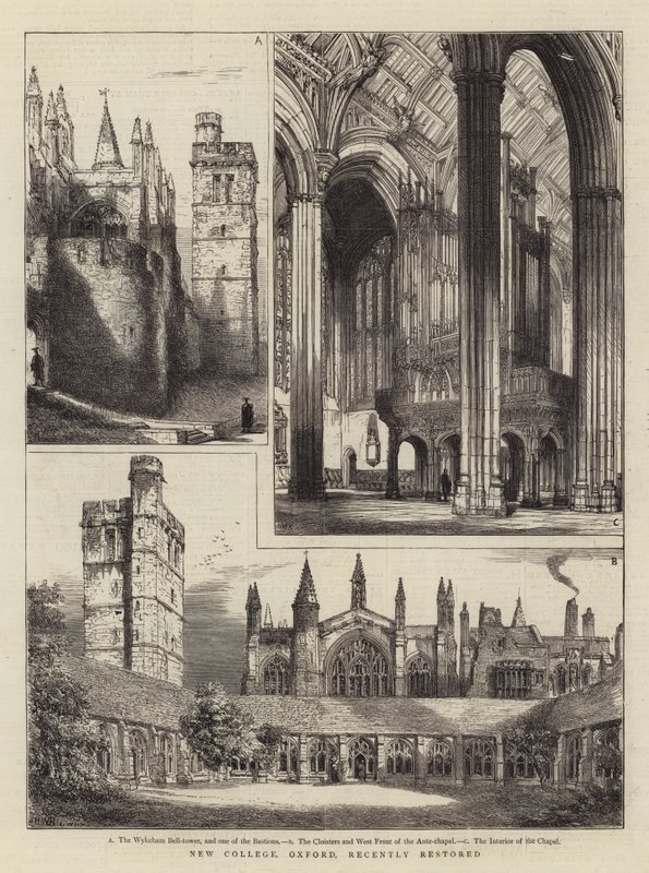 New College, Oxford, kürzlich restauriert von Henry William Brewer
