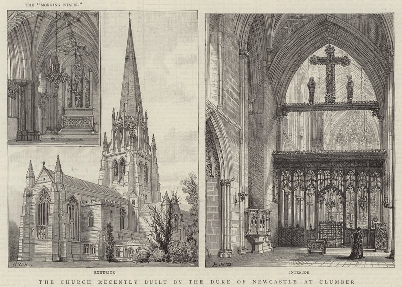 Die Kirche, die kürzlich vom Herzog von Newcastle in Clumber gebaut wurde von Henry William Brewer