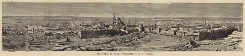 Die Krise in Ägypten, Panoramablick auf Kairo von Henry William Brewer