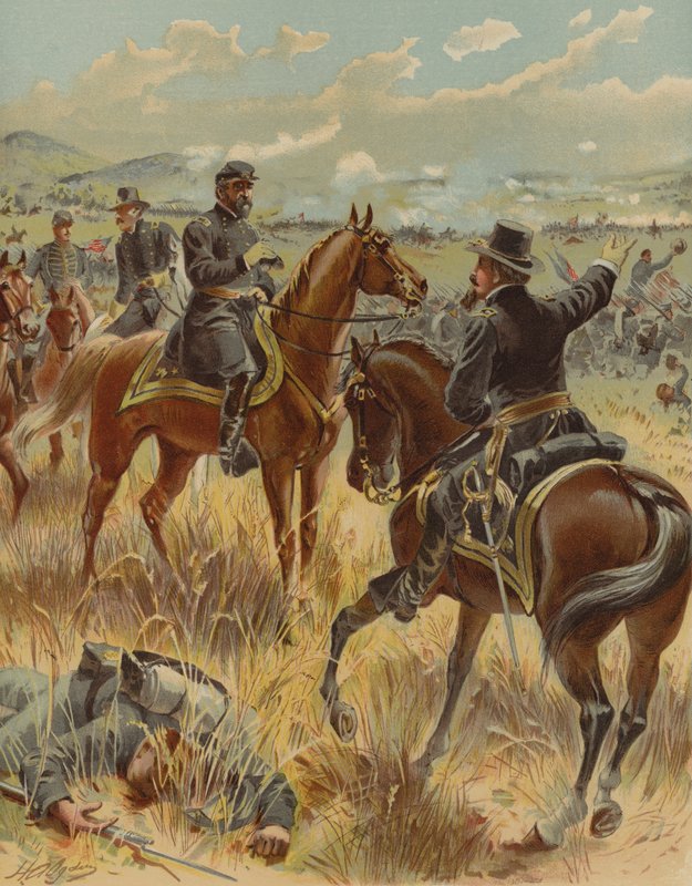 General Meade in der Schlacht von Gettysburg, Pennsylvania, Amerikanischer Bürgerkrieg, 2. Juli 1863 von Henry Alexander Ogden
