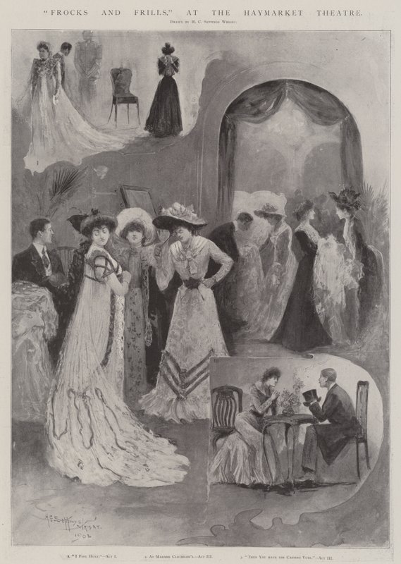 Kleider und Rüschen, im Haymarket Theatre von Henry Charles Seppings Wright