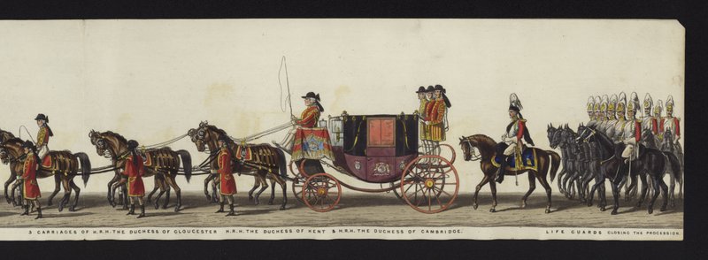 Teil der Panoramadarstellung des gesamten Trauerzugs von Arthur, Herzog von Wellington von Henry Jr and Sala Alken