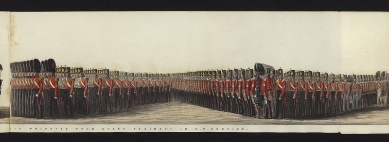 Teil der Panoramadarstellung des gesamten Trauerzugs von Arthur, Herzog von Wellington von Henry Jr and Sala Alken