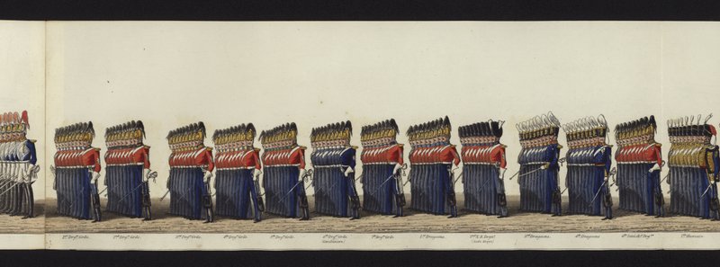 Teil der Panoramadarstellung des gesamten Trauerzugs von Arthur, Herzog von Wellington von Henry Jr and Sala Alken