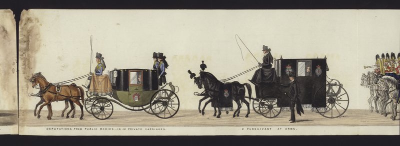 Teil der Panoramadarstellung des gesamten Trauerzugs von Arthur, Herzog von Wellington von Henry Jr and Sala Alken