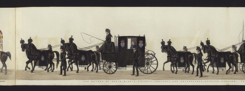 Teil der Panoramadarstellung des gesamten Trauerzugs von Arthur, Herzog von Wellington von Henry Jr and Sala Alken