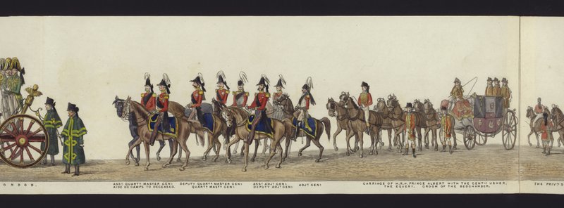 Teil der Panoramadarstellung des gesamten Trauerzugs von Arthur, Herzog von Wellington von Henry Jr and Sala Alken