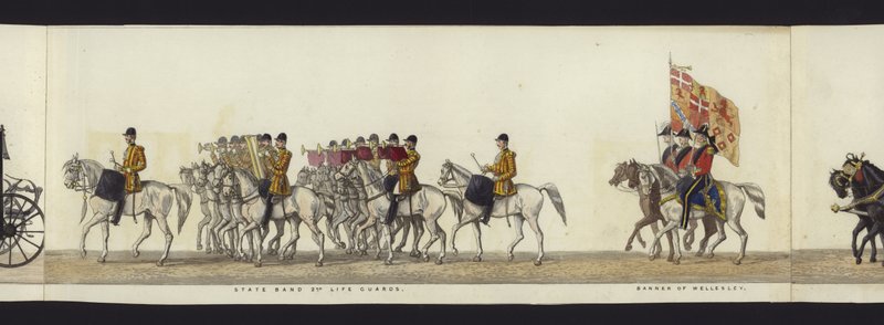 Teil der Panoramadarstellung des gesamten Trauerzugs von Arthur, Herzog von Wellington von Henry Jr and Sala Alken