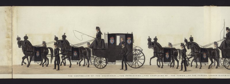 Teil der Panoramadarstellung des gesamten Trauerzugs von Arthur, Herzog von Wellington von Henry Jr and Sala Alken