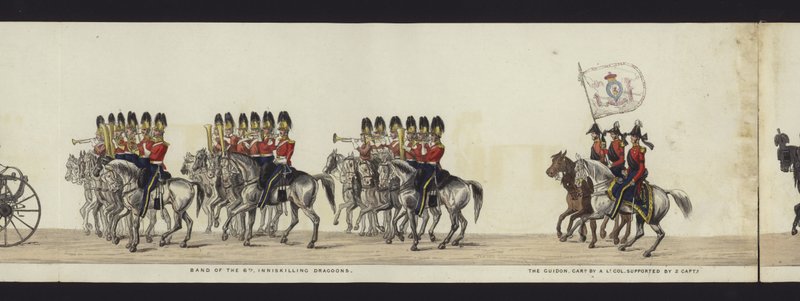 Teil der Panoramansicht des gesamten Trauerzugs von Arthur, Herzog von Wellington von Henry Jr and Sala Alken