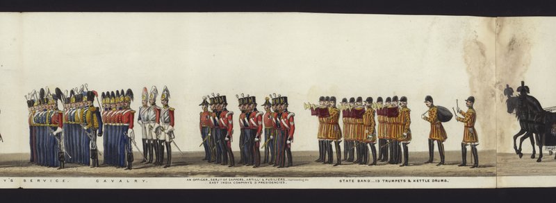 Teil der Panoramansicht des gesamten Trauerzugs von Arthur, Herzog von Wellington von Henry Jr and Sala Alken