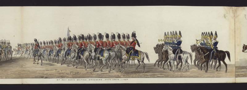Teil der Panoramansicht des gesamten Trauerzugs von Arthur, Herzog von Wellington von Henry Jr and Sala Alken