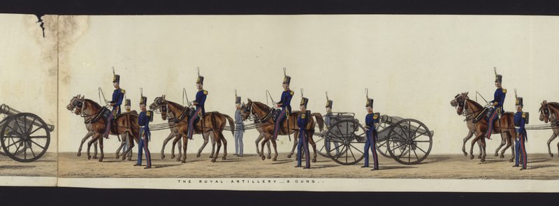 Teil der Panoramansicht des gesamten Trauerzugs von Arthur, Herzog von Wellington von Henry Jr and Sala Alken