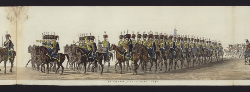 Teil der Panoramansicht des gesamten Trauerzugs von Arthur, Herzog von Wellington von Henry Jr and Sala Alken