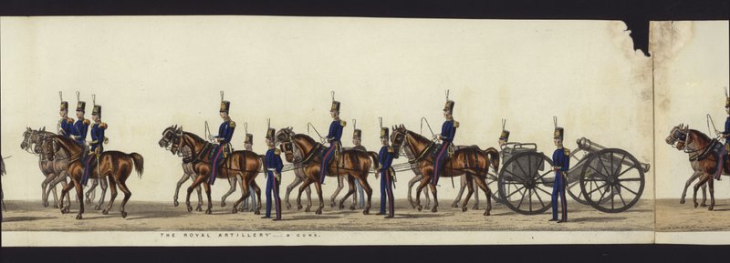 Teil der Panoramansicht des gesamten Trauerzugs von Arthur, Herzog von Wellington von Henry Jr and Sala Alken