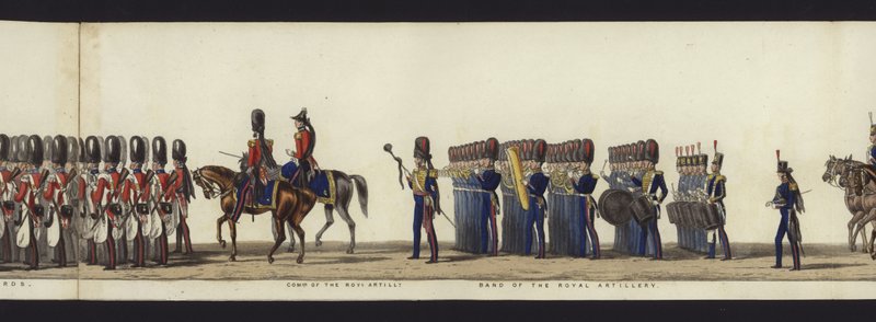 Teil der Panoramansicht des gesamten Trauerzugs von Arthur, Herzog von Wellington von Henry Jr and Sala Alken