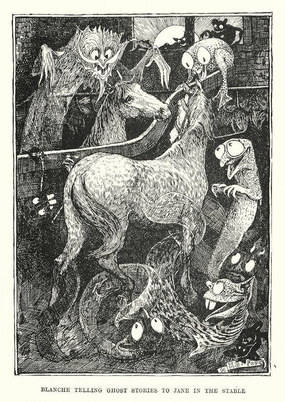 Blanche erzählt Jane im Stall Geistergeschichten von Henry Justice Ford