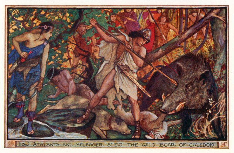 Wie Atalanta und Meleager den wilden Eber von Kalydon töteten von Henry Justice Ford