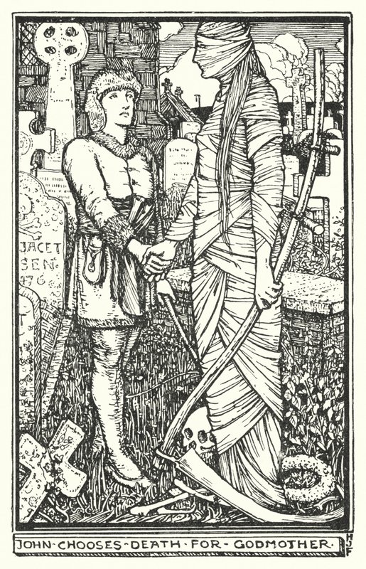 Johannes wählt den Tod als Patin (Lithografie) von Henry Justice Ford