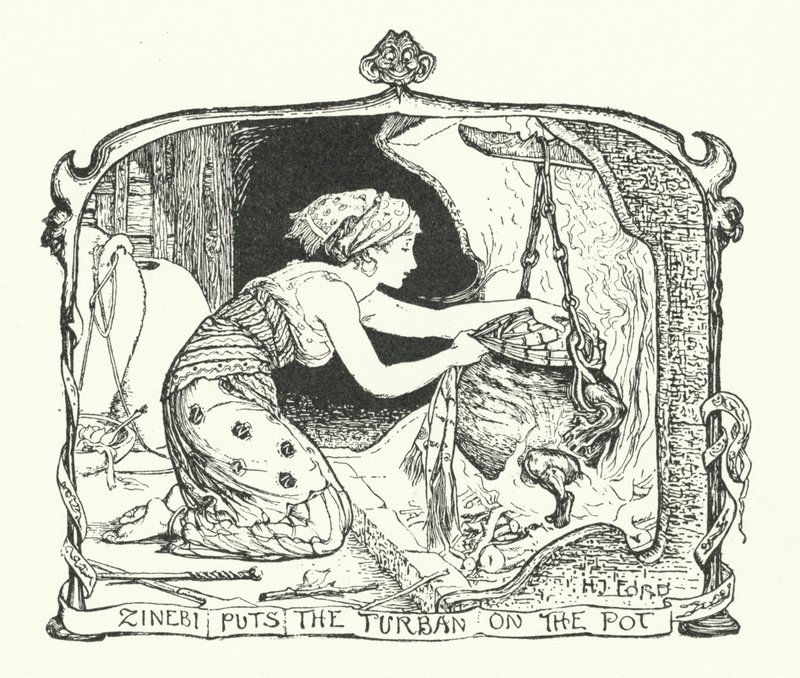 Zinebi setzt den Turban auf den Topf von Henry Justice Ford