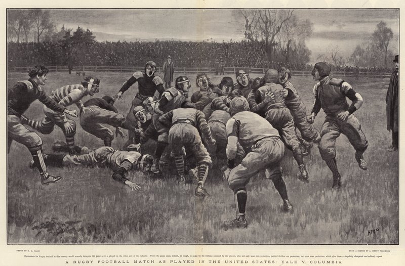 Ein Rugby-Fußballspiel, wie es in den Vereinigten Staaten gespielt wird, Yale gegen Columbia von Henry Marriott Paget