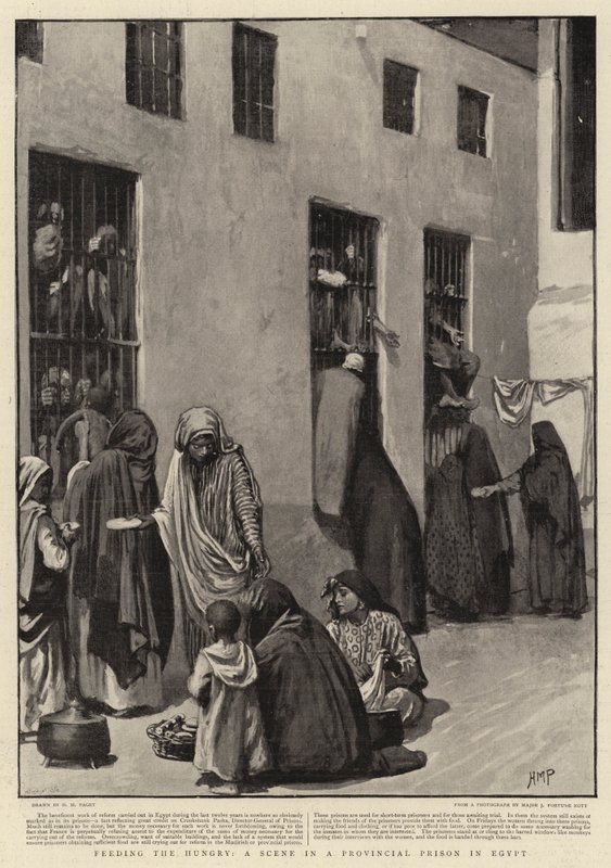 Die Hungrigen füttern, eine Szene in einem Provinzgefängnis in Ägypten von Henry Marriott Paget