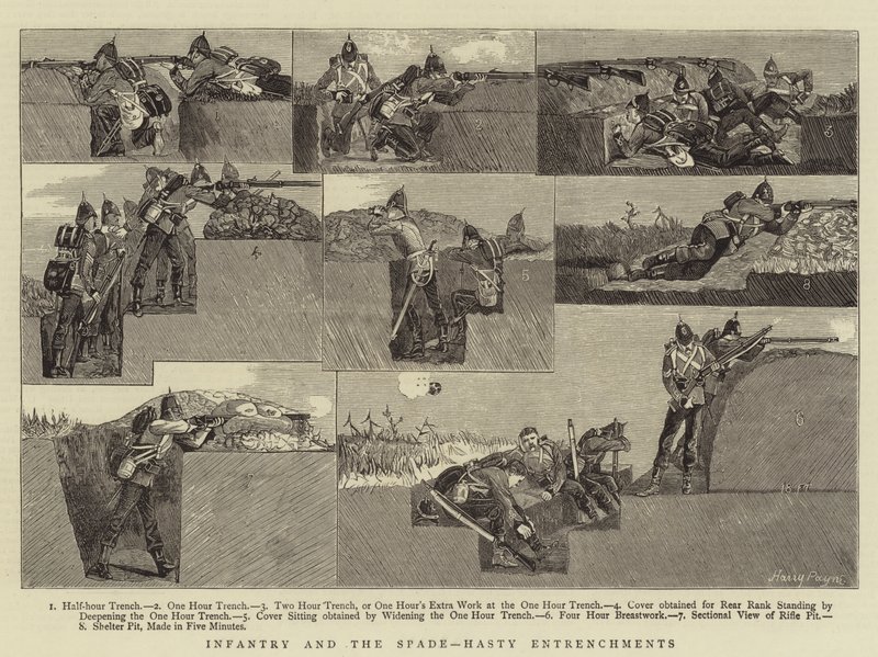 Infanterie und der Spaten, hastige Verschanzungen von Henry Payne