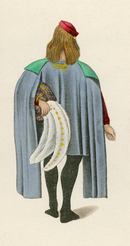Figur 2 aus dem Roman der Rose, ca. 1480, im British Museum, Harl M S 4425 von Henry Shaw