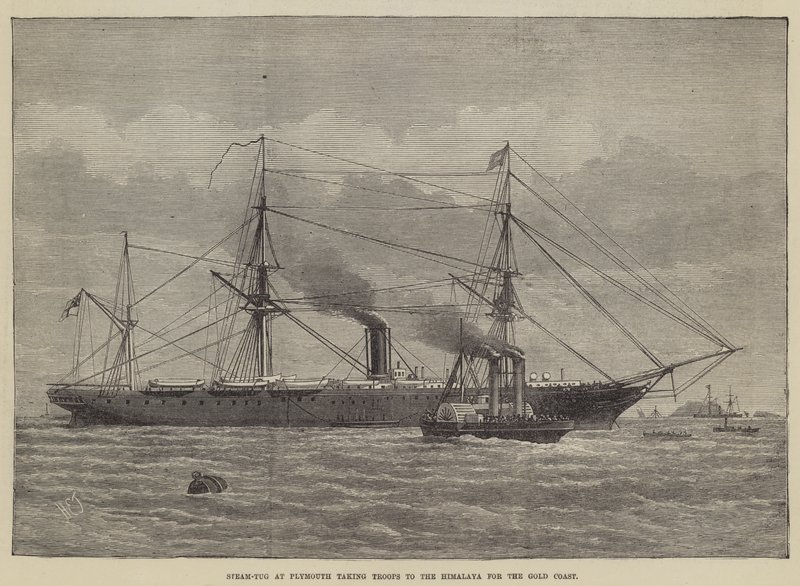 Schlepper in Plymouth bringt Truppen zur Himalaya für die Goldküste von Henry Spernon Tozer