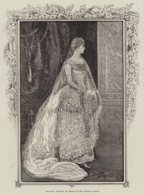 Prinzessin Victoria von Hessen in ihrem Hochzeitskleid von Henry Stephen Ludlow