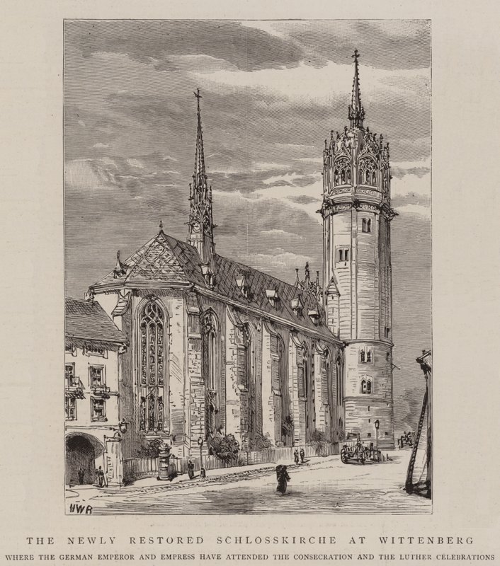 Die neu restaurierte Schlosskirche in Wittenberg von Henry William Brewer