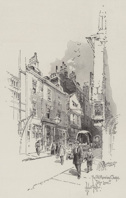 Die alte mährische Kapelle in der Fetter Lane von Herbert Railton