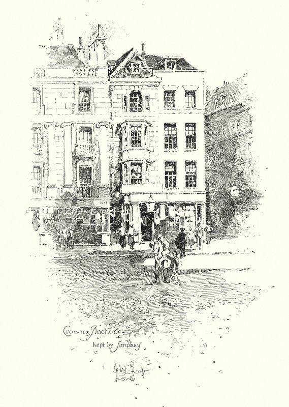 Crown and Anchor, The Strand, London von Herbert (after) Railton