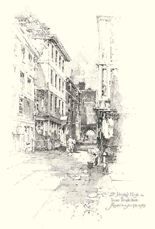 Dr. Johnsons Haus, Inner Temple Lane, wohnte dort von 1760 bis 1765 von Herbert (after) Railton