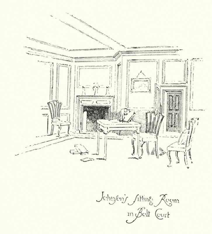 Dr. Johnsons Wohnzimmer in Bolt Court, London von Herbert (after) Railton