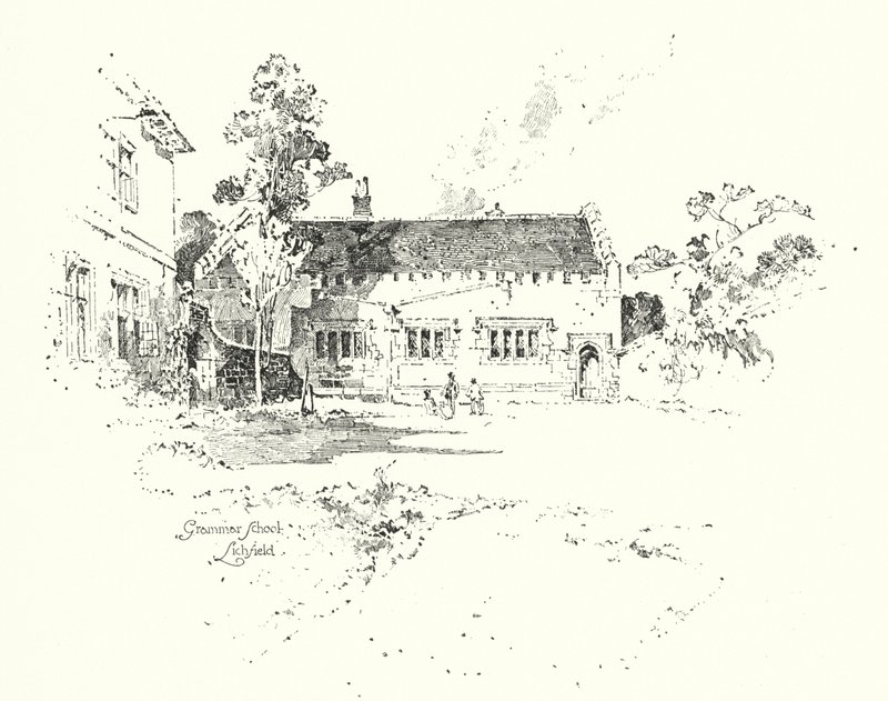 Grammar School, Lichfield, wo Dr. Johnson zur Schule ging von Herbert (after) Railton