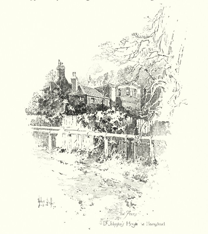 Das Priorat, Dr. Johnsons Haus, in Hampstead, London von Herbert (after) Railton
