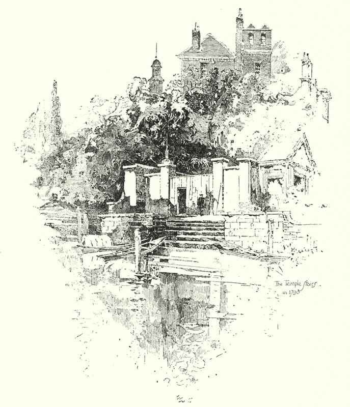 Die Temple Stairs, London, im Jahr 1790 von Herbert (after) Railton