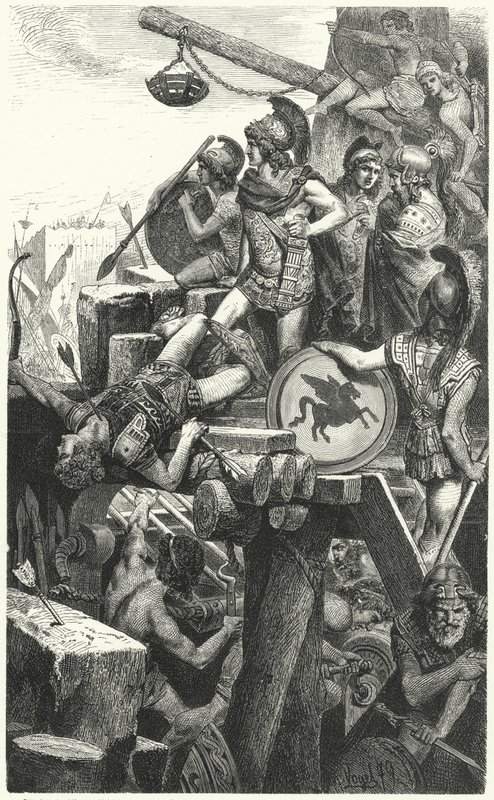 Alexander der Große belagert Tyros, 332 v. Chr. von Hermann Vogel