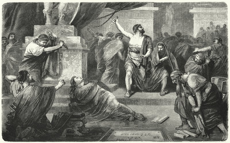 Brutus über dem Körper von Julius Caesar, 44 v. Chr. von Hermann Vogel