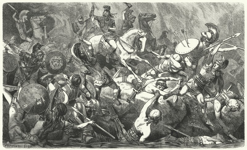 Niederlage der athenischen Armee in Sizilien, 413 v. Chr. von Hermann Vogel