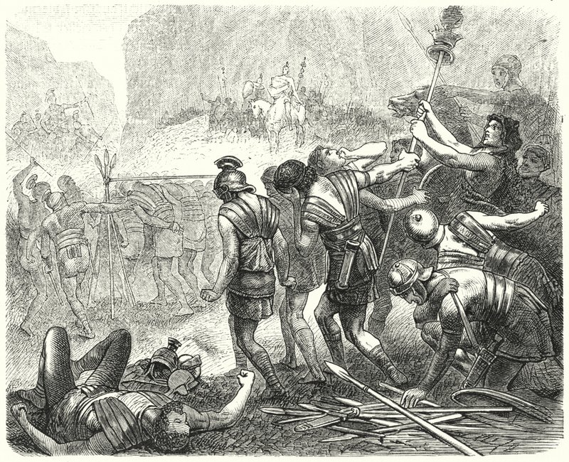 Demütigung der römischen Armee durch die Samniten an den Caudinischen Gabeln, 321 v. Chr. von Hermann Vogel