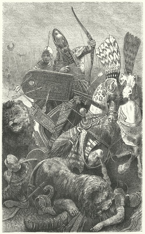 Ramses der Große in der Schlacht von Kadesch, 1274 v. Chr. von Hermann Vogel
